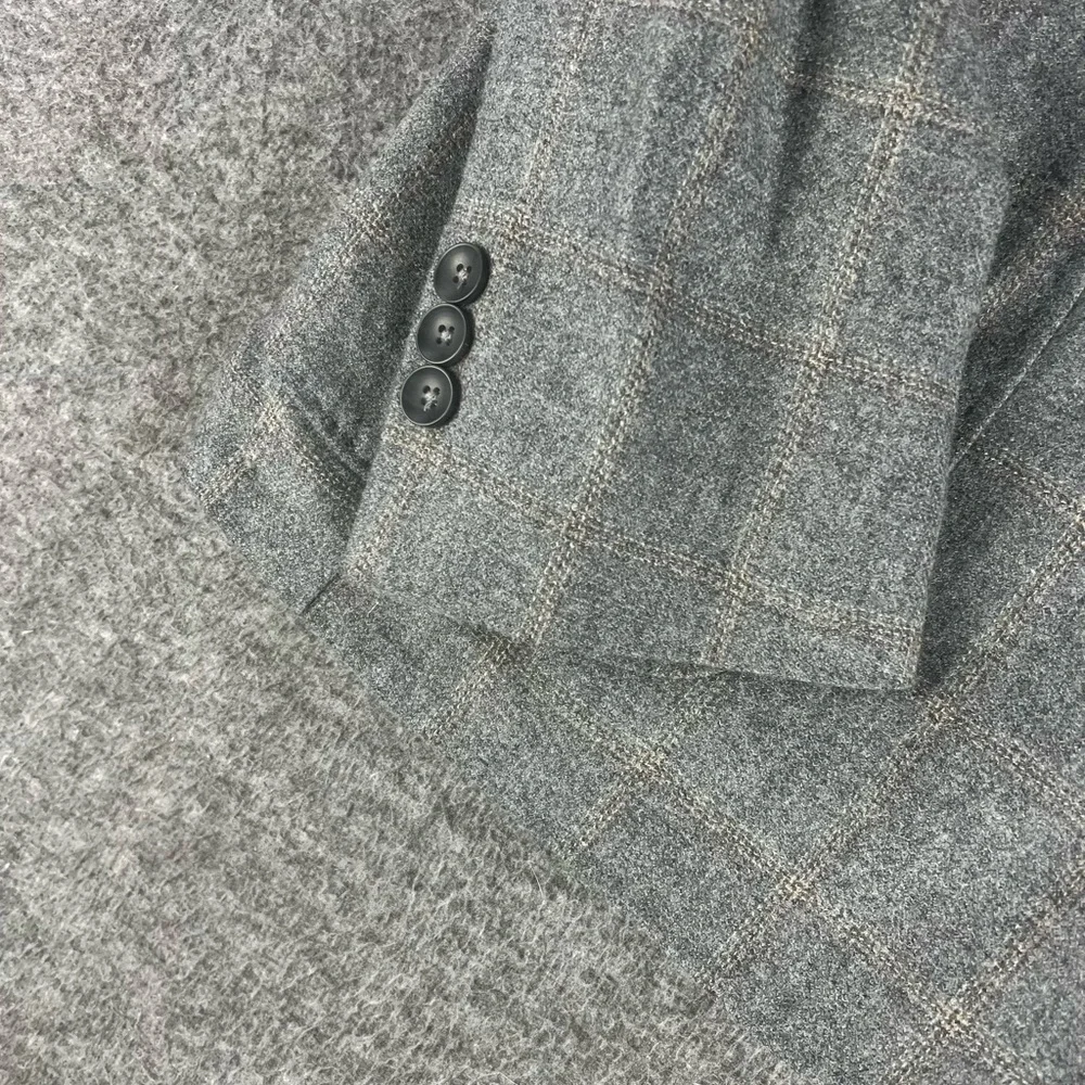 Lanificio di Pray 1901 Wool Sport Coat 44R Gray Check Unstructured Blazer